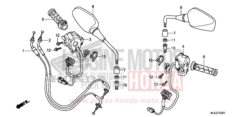 COMMUTATEUR/CABLE (NC700SD/750SD) de NC700S DCT GRAPHITE BLACK (NHB01) 2014